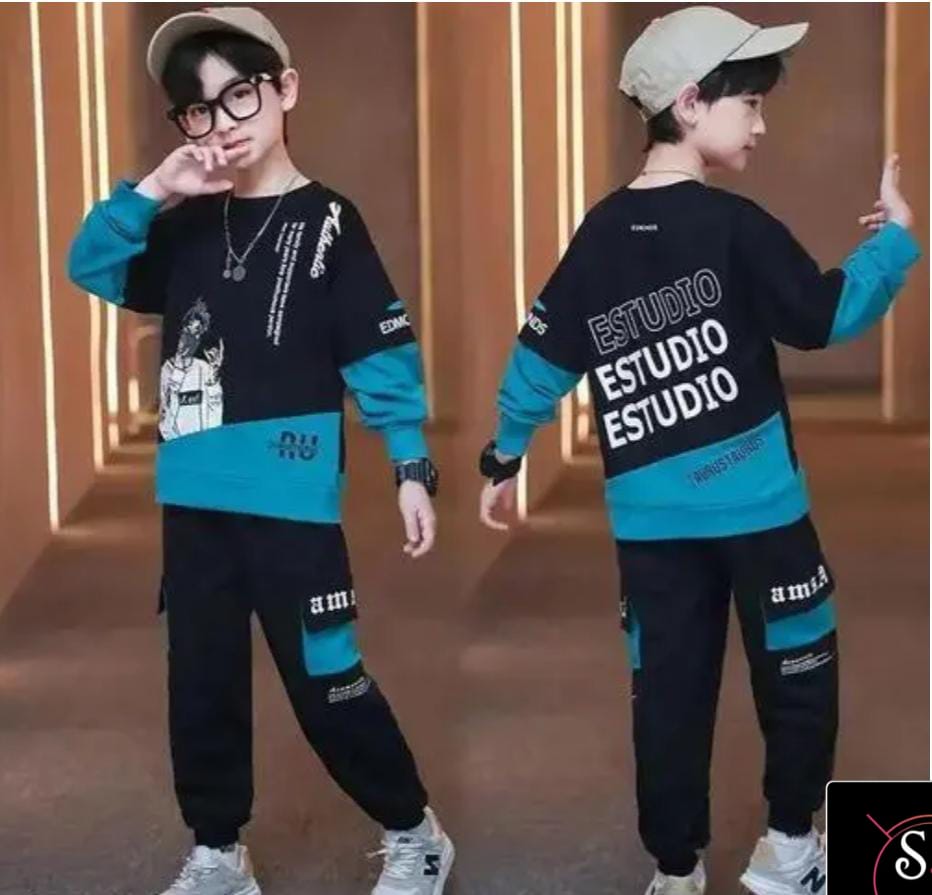 Boys Graphic Print Co-ord Set with Joggers – Casual Streetwear Outfit - Image 4