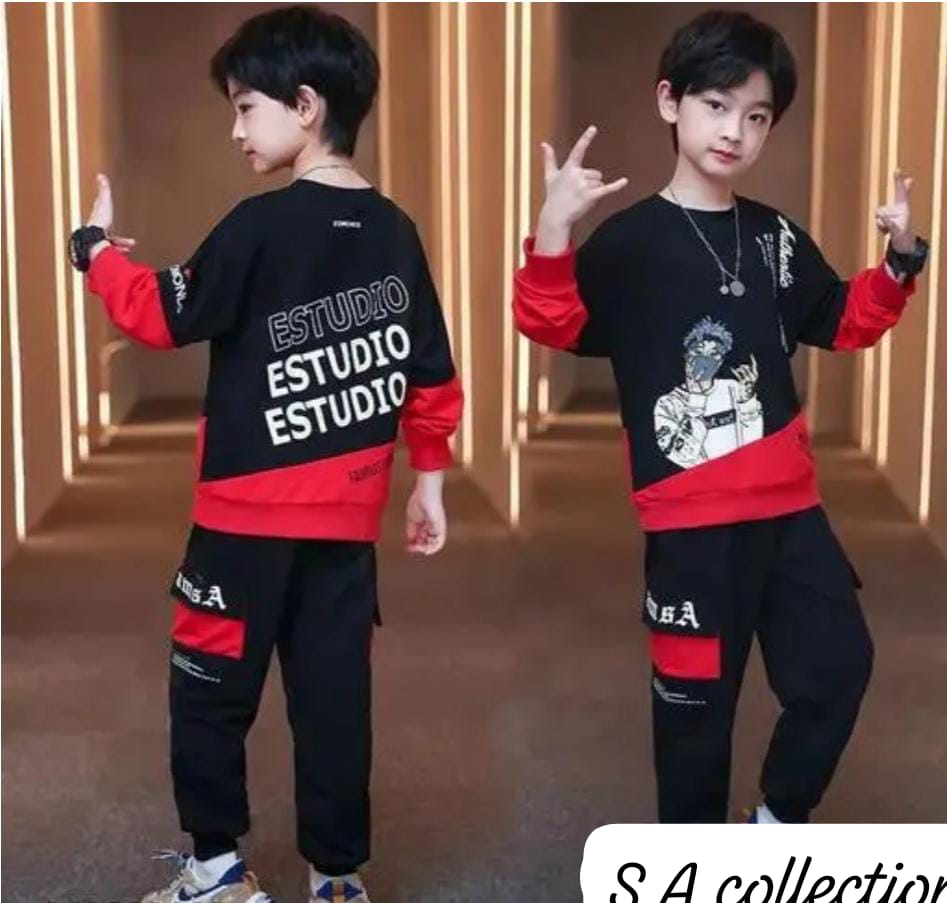 Boys Graphic Print Co-ord Set with Joggers – Casual Streetwear Outfit - Image 2