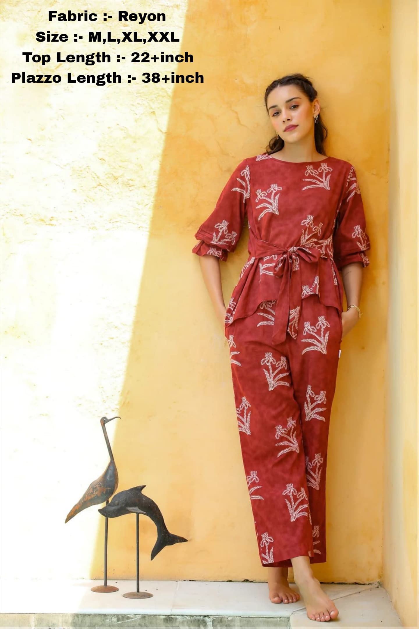 Reyon Fabric Stylish Kurti Plazo - Image 3