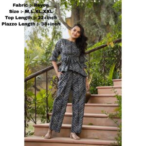 reyon fabric stylish kurti and plazo