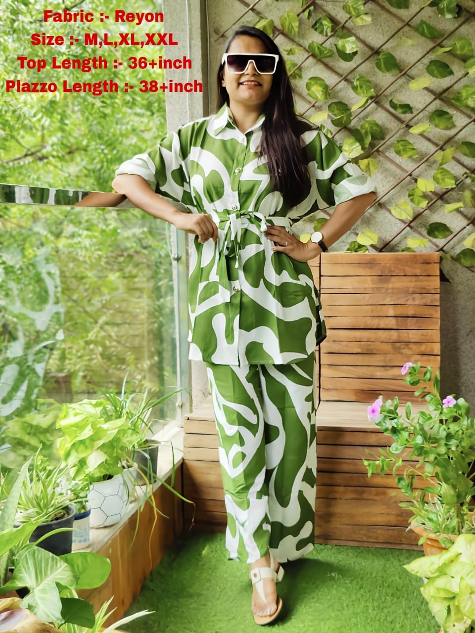 Reyon Stretchable Printed Kurti Plazo Set