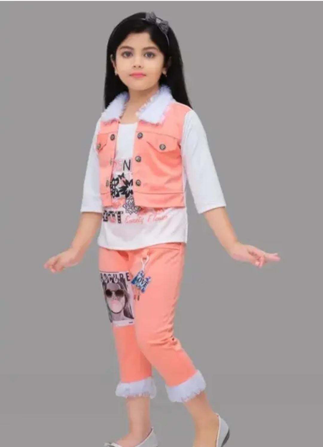 trendy girls jacket and pant set