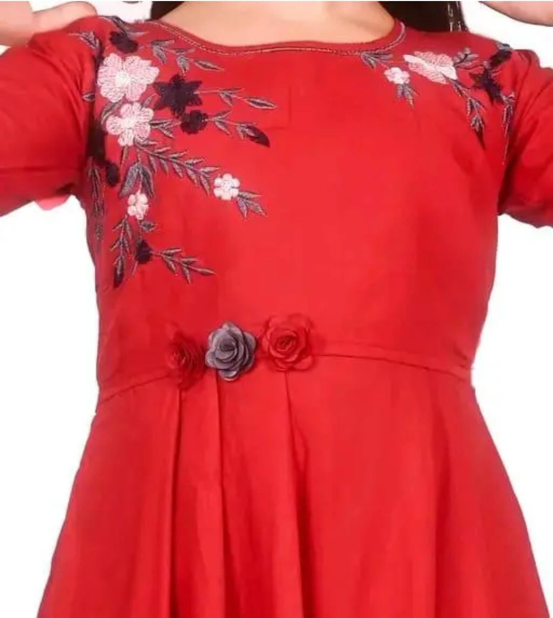 No.1 Choice for Kids Ethnic Wear – Trendy Girls Kurti Palazzo Set with Embroidered Palazzo - Image 3