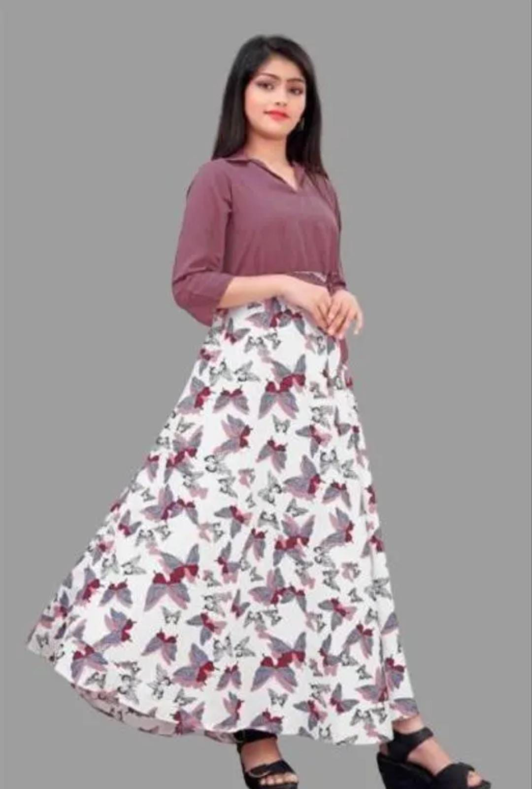 Butterfly Print Maxi Dress