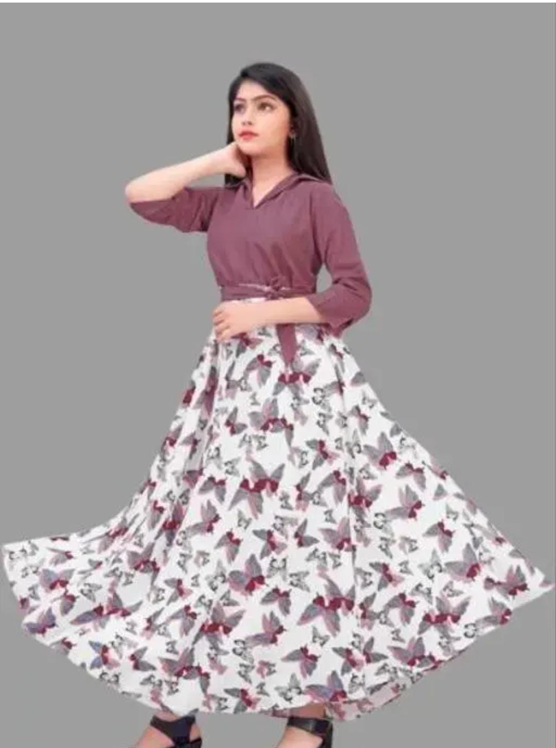 Butterfly Print Maxi Dress